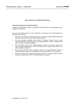 Drucksachen allgemein - Nieders&auml;chsischer Landtag