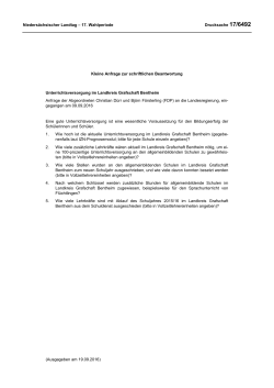 Drucksachen allgemein - Nieders&auml;chsischer Landtag