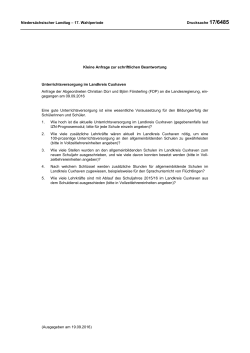 Drucksachen allgemein - Nieders&auml;chsischer Landtag