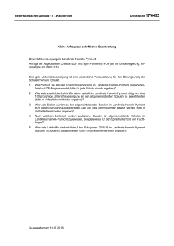 Drucksachen allgemein - Nieders&auml;chsischer Landtag
