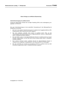 Drucksachen allgemein - Nieders&auml;chsischer Landtag