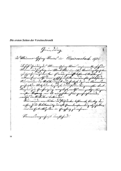 Gr&uuml;ndung des Chores