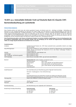 Termsheet (Final Terms) Vontobel Investment Banking