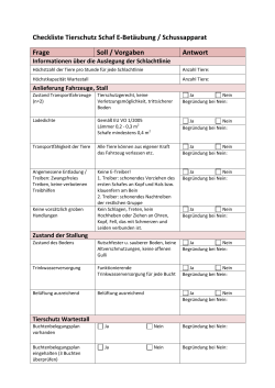 Checkliste Tierschutz Schaf E-Betäubung / Schussapparat