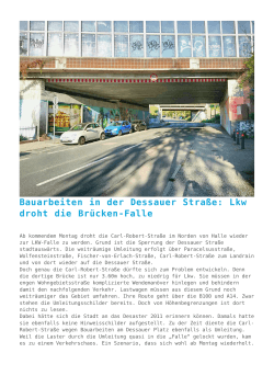 Bauarbeiten in der Dessauer Straße: Lkw droht die