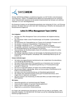 Leiter/in Office Management Team (100%)