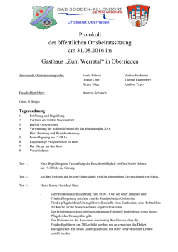 14.09.16, Beirat - Oberrieden an der Werra