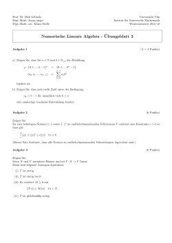 Numerische Lineare Algebra - ¨Ubungsblatt 3