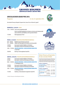 GROSSGLOCKNER GRAND PRIX - Gro&szlig;glockner Hochalpenstra&szlig;e