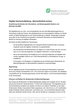 Digitale Hochschulbildung - Barrierefreiheit sichern