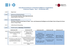 International Conference on Emotional Intelligence in Organizations