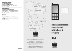 Kontaktliste Region-Sued - Kreuzbund Di&ouml;zesanverband M&uuml;nchen