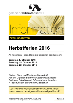 Herbstferien 2016