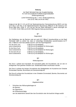 Satzung der Stadt Helmstedt über den Ausgleichsbetrag für nicht