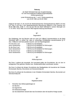 Satzung der Stadt Helmstedt über den Ausgleichsbetrag für nicht
