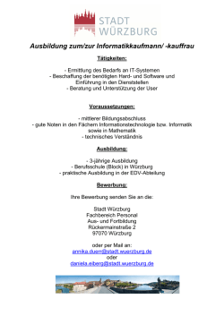 Infoblatt Ausbildung