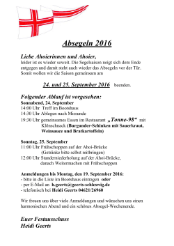 Absegeln 2016 - Segel-Club-Ahoi