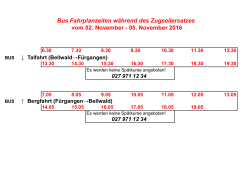 Bus Fahrplanzeiten während des Zugseilersatzes vom 02. November