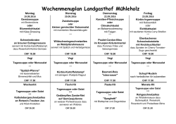 Tages- und Wochenkarte - Landgasthof Mühleholz