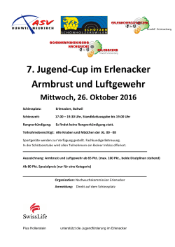 7. Jugend-Cup im Erlenacker Armbrust und Luftgewehr Mittwoch, 26