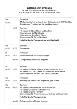 Gottesdienst-Ordnung - Pfarreiengemeinschaft Ottmaring