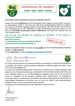 Defribrillatoren für Handewitt!