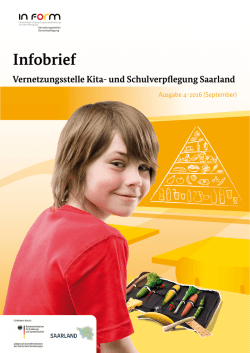 Infobrief 4-2016 - Vernetzungsstelle Schulverpflegung Saarland