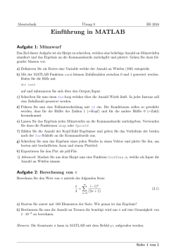 Einf&uuml;hrung in MATLAB
