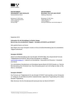 Information an die Schulpflegen zum