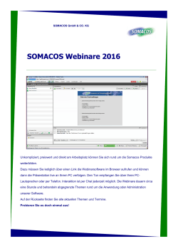 SOMACOS Webinare 2016