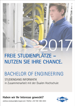 FREIE STUDIENPLÄTZE – NUTZEN SIE IHRE CHANCE