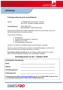 Flyer: Einladung zur Prüfugnsvorbereitung Oktober 2016
