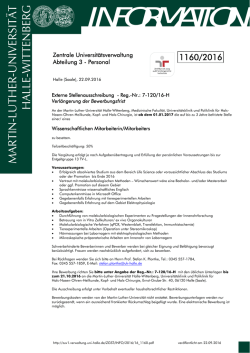 information - Zentrale Universit&auml;tsverwaltung - Martin