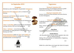 Im September 2016 Tagesmenu