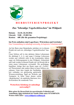 Herbstferienprojekt 2016 - Wildpark "Tiergarten Weilburg"