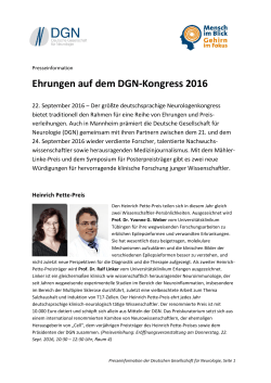 Pressemitteilung als PDF - Deutsche Gesellschaft für Neurologie
