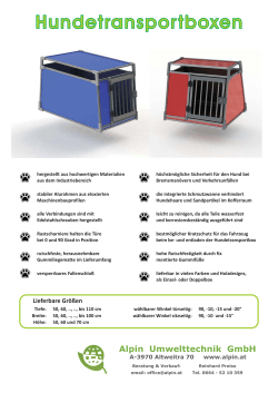 Hundetransportboxen - Alpin Umwelttechnik GmbH