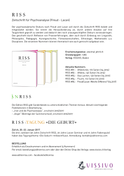News 08-2016 - RISS - Zeitschrift für Psychoanalyse