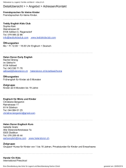 Detailübersicht > > Angebot > Adressen/Kontakt