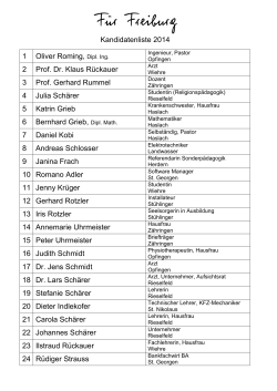 Kandidatenliste 2014 1 Oliver Roming, Dipl. Ing. 2