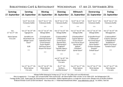 Samstag 17. September Sonntag 18. September Montag 19