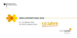 Inklusionstage 2016 Einladung