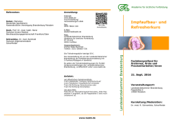 Impfaufbau- und Refresherkurs - Landes&auml;rztekammer Brandenburg