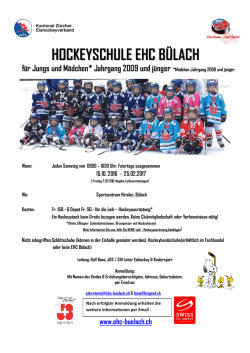 Info Hockeyschule - B&uuml;lach