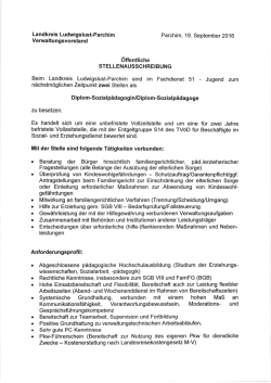 Diplom-Sozialp&auml;dagogen/-innen - Landkreis Ludwigslust