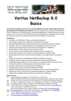 Veritas NetBackup 8.0 Basics