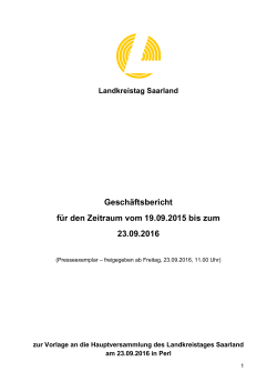 Geschäftsbericht 2016 - Landkreistag Saarland