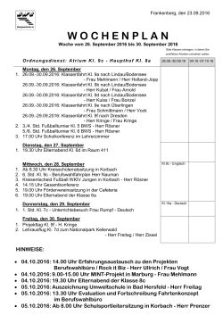wochenplan - Burgwaldschule