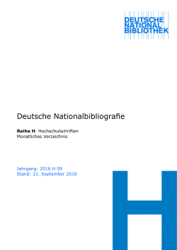 Reihe H - Katalog der Deutschen Nationalbibliothek