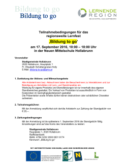 Teilnahmebedingungen für das Lernfest Hollabrunn